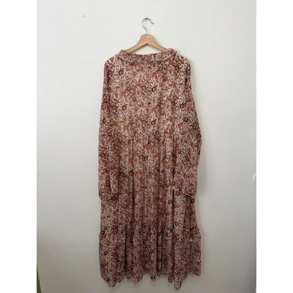Piper & Scoot The Halpert Tiered Midi Dress – Cream Floral – Size XXXL - Picture 5 of 5